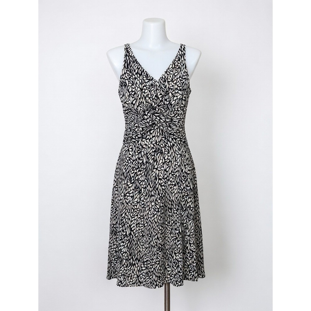 Jones New York Abstract Print Fit & Flare Sheath Dress Size 8 Artsy Holiday Chic